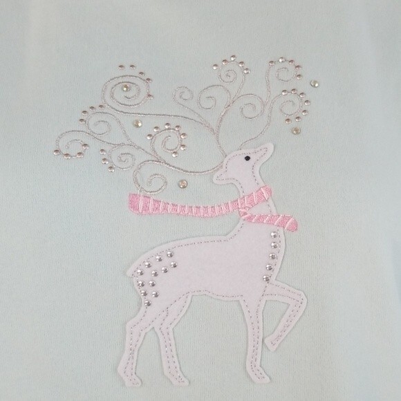 NWT Hasting & Smith blue reindeer sweatshirt Sz M - Picture 4 of 8